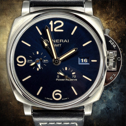Panerai Luminor Due GMT Blue Dial 45mm Titanium, Date, Seconds, Automatic – BOX & PAPERS (PAM00964)
